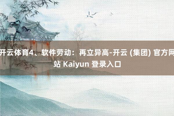 开云体育4、软件劳动：再立异高-开云 (集团) 官方网站 Kaiyun 登录入口