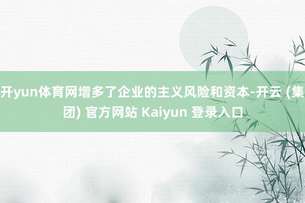 开yun体育网增多了企业的主义风险和资本-开云 (集团) 官方网站 Kaiyun 登录入口