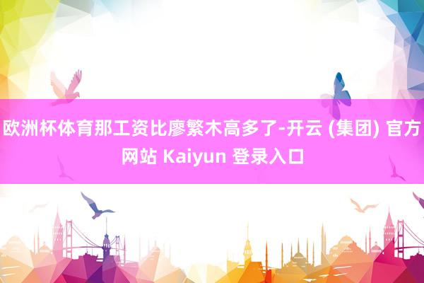欧洲杯体育那工资比廖繁木高多了-开云 (集团) 官方网站 Kaiyun 登录入口