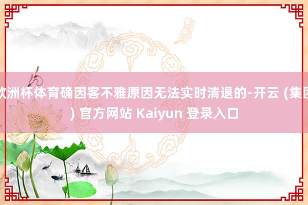 欧洲杯体育确因客不雅原因无法实时清退的-开云 (集团) 官方网站 Kaiyun 登录入口