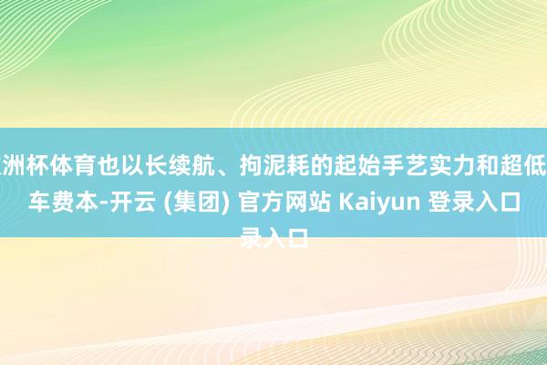 欧洲杯体育也以长续航、拘泥耗的起始手艺实力和超低用车费本-开云 (集团) 官方网站 Kaiyun 登录入口