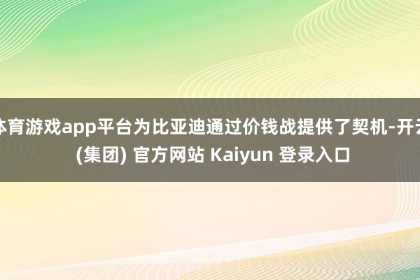 体育游戏app平台为比亚迪通过价钱战提供了契机-开云 (集团) 官方网站 Kaiyun 登录入口
