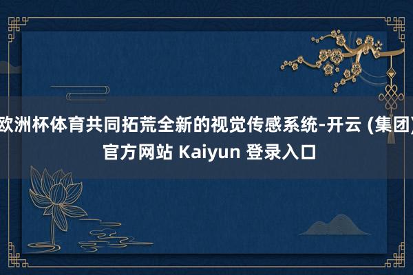 欧洲杯体育共同拓荒全新的视觉传感系统-开云 (集团) 官方网站 Kaiyun 登录入口