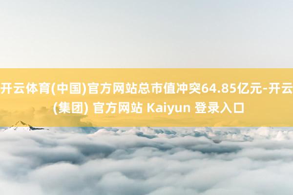 开云体育(中国)官方网站总市值冲突64.85亿元-开云 (集团) 官方网站 Kaiyun 登录入口