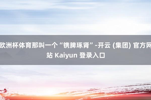欧洲杯体育那叫一个“镌脾琢肾”-开云 (集团) 官方网站 Kaiyun 登录入口