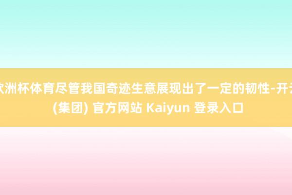 欧洲杯体育尽管我国奇迹生意展现出了一定的韧性-开云 (集团) 官方网站 Kaiyun 登录入口