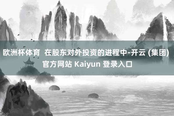 欧洲杯体育  在股东对外投资的进程中-开云 (集团) 官方网站 Kaiyun 登录入口