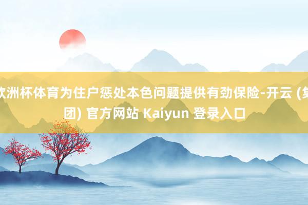 欧洲杯体育为住户惩处本色问题提供有劲保险-开云 (集团) 官方网站 Kaiyun 登录入口