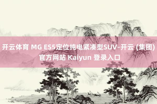 开云体育 MG ES5定位纯电紧凑型SUV-开云 (集团) 官方网站 Kaiyun 登录入口