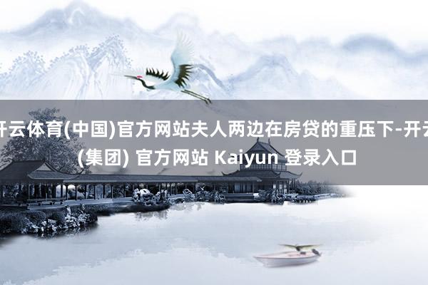 开云体育(中国)官方网站夫人两边在房贷的重压下-开云 (集团) 官方网站 Kaiyun 登录入口