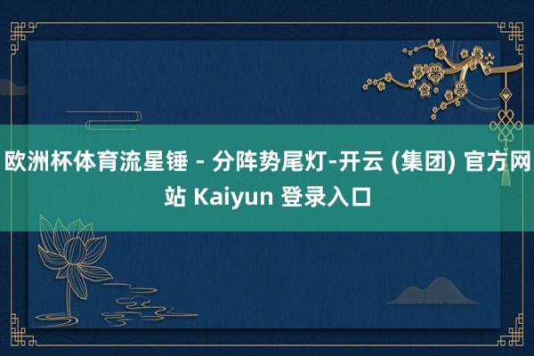 欧洲杯体育流星锤 - 分阵势尾灯-开云 (集团) 官方网站 Kaiyun 登录入口