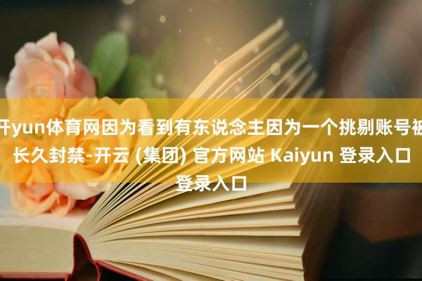 开yun体育网因为看到有东说念主因为一个挑剔账号被长久封禁-开云 (集团) 官方网站 Kaiyun 登录入口
