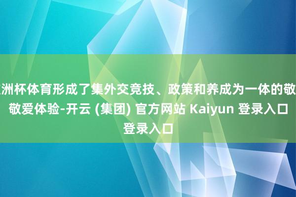 欧洲杯体育形成了集外交竞技、政策和养成为一体的敬爱敬爱体验-开云 (集团) 官方网站 Kaiyun 登录入口