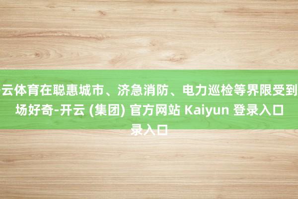开云体育在聪惠城市、济急消防、电力巡检等界限受到商场好奇-开云 (集团) 官方网站 Kaiyun 登录入口