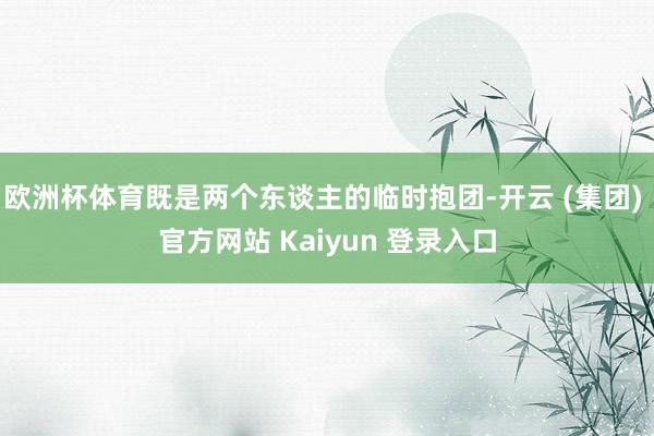 欧洲杯体育既是两个东谈主的临时抱团-开云 (集团) 官方网站 Kaiyun 登录入口