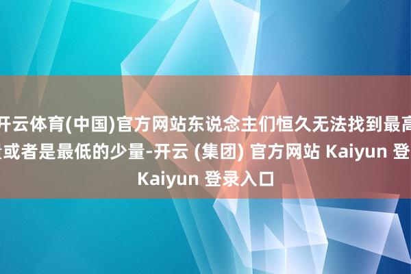 开云体育(中国)官方网站东说念主们恒久无法找到最高的少量或者是最低的少量-开云 (集团) 官方网站 Kaiyun 登录入口