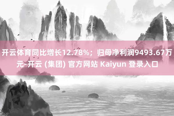 开云体育同比增长12.78%；归母净利润9493.67万元-开云 (集团) 官方网站 Kaiyun 登录入口