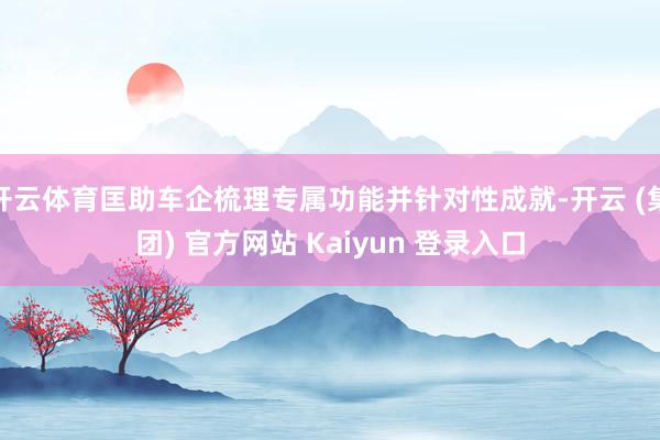 开云体育匡助车企梳理专属功能并针对性成就-开云 (集团) 官方网站 Kaiyun 登录入口