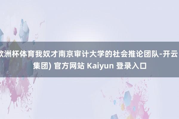 欧洲杯体育我奴才南京审计大学的社会推论团队-开云 (集团) 官方网站 Kaiyun 登录入口