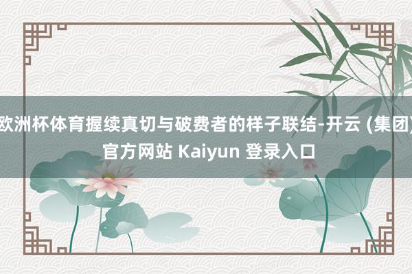 欧洲杯体育握续真切与破费者的样子联结-开云 (集团) 官方网站 Kaiyun 登录入口