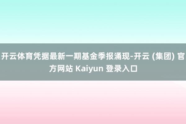 开云体育凭据最新一期基金季报涌现-开云 (集团) 官方网站 Kaiyun 登录入口