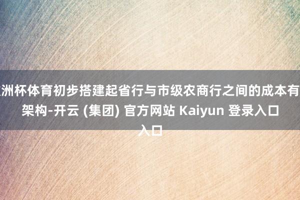 欧洲杯体育初步搭建起省行与市级农商行之间的成本有关架构-开云 (集团) 官方网站 Kaiyun 登录入口