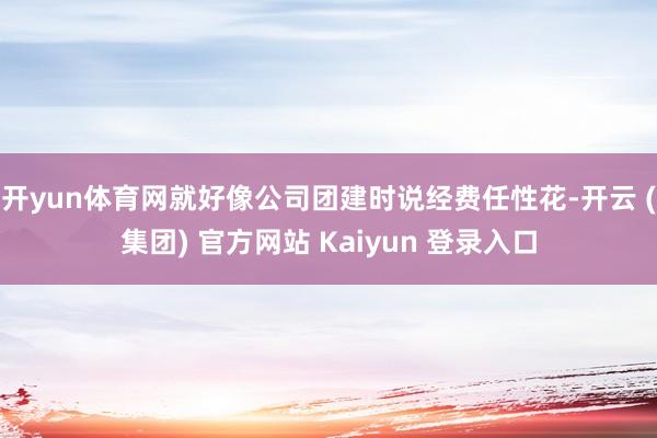 开yun体育网就好像公司团建时说经费任性花-开云 (集团) 官方网站 Kaiyun 登录入口