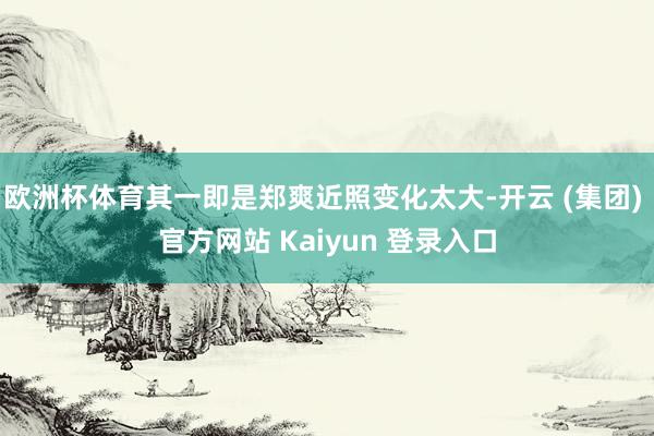 欧洲杯体育其一即是郑爽近照变化太大-开云 (集团) 官方网站 Kaiyun 登录入口