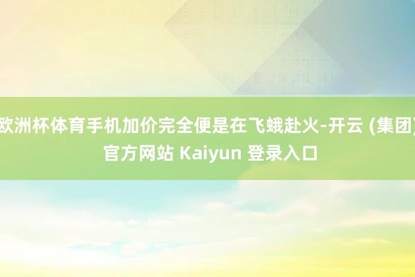 欧洲杯体育手机加价完全便是在飞蛾赴火-开云 (集团) 官方网站 Kaiyun 登录入口