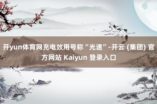 开yun体育网充电效用号称“光速”-开云 (集团) 官方网站 Kaiyun 登录入口