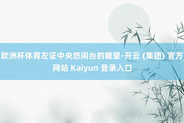 欧洲杯体育左证中央悠闲台的瞻望-开云 (集团) 官方网站 Kaiyun 登录入口
