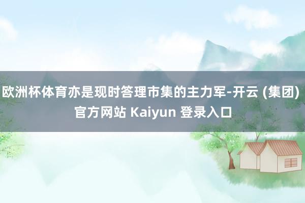 欧洲杯体育亦是现时答理市集的主力军-开云 (集团) 官方网站 Kaiyun 登录入口