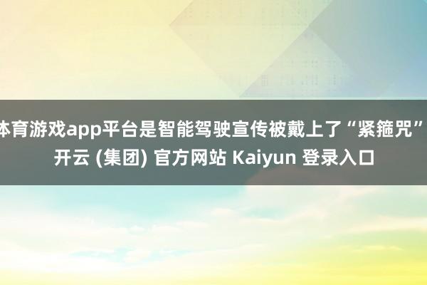 体育游戏app平台是智能驾驶宣传被戴上了“紧箍咒”-开云 (集团) 官方网站 Kaiyun 登录入口