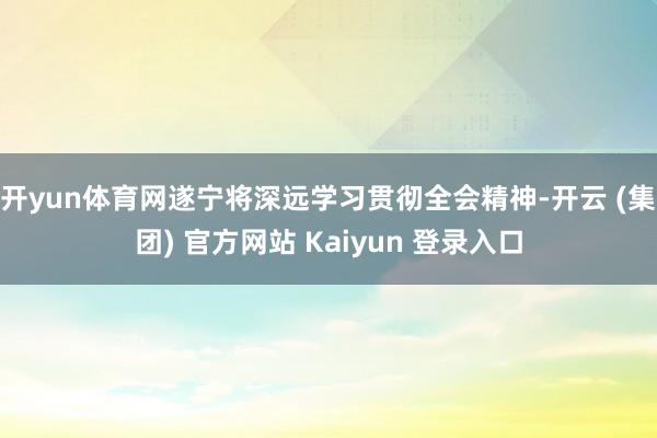 开yun体育网遂宁将深远学习贯彻全会精神-开云 (集团) 官方网站 Kaiyun 登录入口