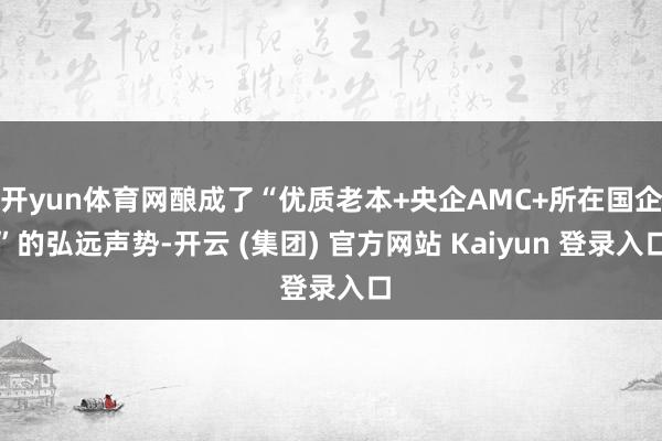 开yun体育网酿成了“优质老本+央企AMC+所在国企”的弘远声势-开云 (集团) 官方网站 Kaiyun 登录入口