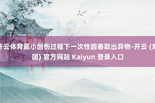 开云体育最小创伤过程下一次性圆善取出异物-开云 (集团) 官方网站 Kaiyun 登录入口