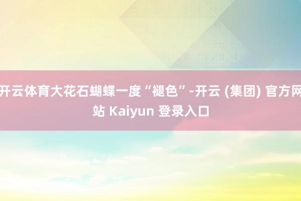 开云体育大花石蝴蝶一度“褪色”-开云 (集团) 官方网站 Kaiyun 登录入口