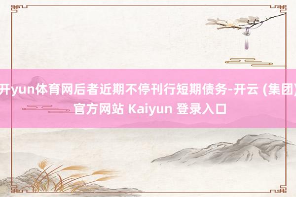 开yun体育网后者近期不停刊行短期债务-开云 (集团) 官方网站 Kaiyun 登录入口