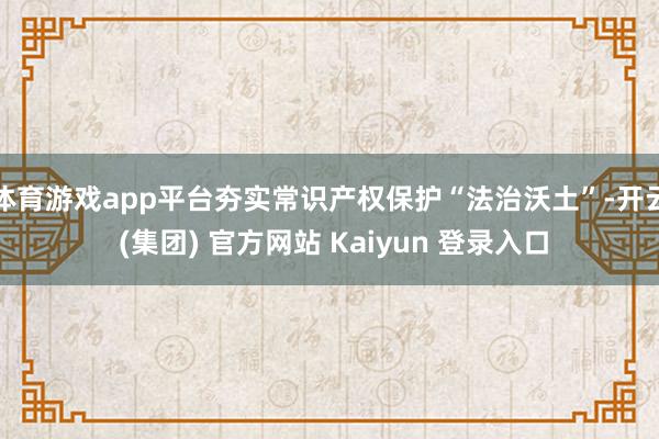 体育游戏app平台夯实常识产权保护“法治沃土”-开云 (集团) 官方网站 Kaiyun 登录入口
