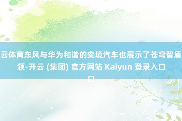 开云体育东风与华为和谐的奕境汽车也展示了苍穹智盾本领-开云 (集团) 官方网站 Kaiyun 登录入口